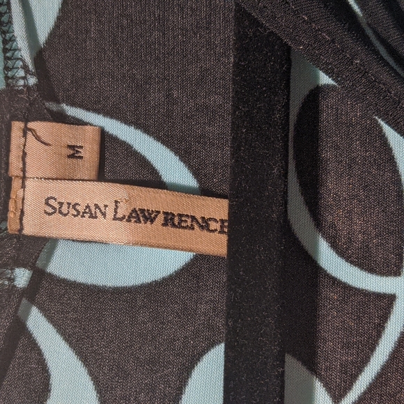 Size M - Tourquoise and Black Sleeveless Top by Susan Lawrence - Picture 4 of 4
